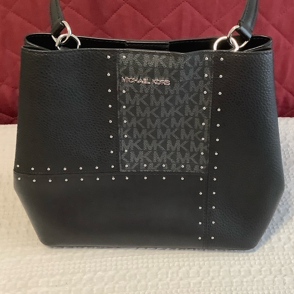 Michael Kors Prat Studded Patchwork Shoulder Bag - image 7